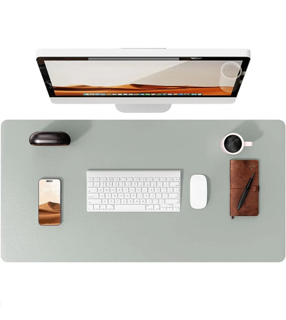 Large Leather Mouse Pad Desk Mat - Non-Slip PU Leather Office Desk Protector for Laptop & Workspace Setup