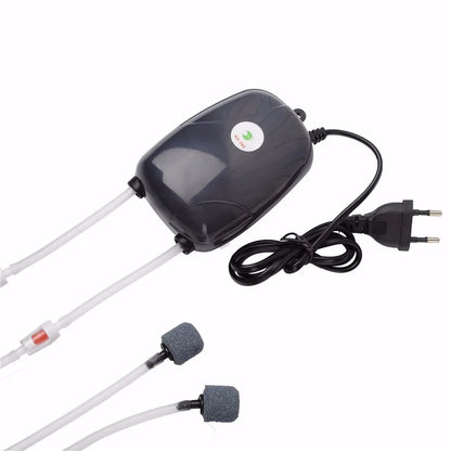 Mini Aquarium Air Pump - Single/Double Outlet Compressor with Check Valve Tube for Fish Tanks - 220V 3W/5W