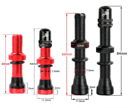 Deemount 2PCS Bicycle Tubeless Schrader Valves — Brass Core CNC Anodized MTB & Road Bike Rim Nipple