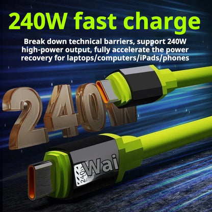 240W Fast Charging USB to Type-C & Type-C to Type-C Cable – 0.3m/1m/2m/3m for Huawei, Xiaomi, Samsung, OPPO, VIVO