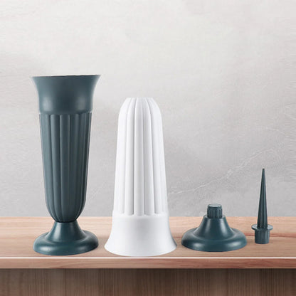 Outdoor Memorial Garden Vase – Flower Pots with Long Spikes, PP Plastic Grave Markers for Cemetery & Festival Decorations