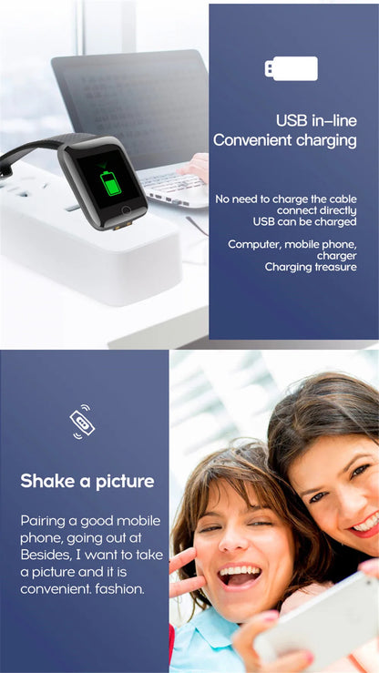 Smartwatch for Men & Women – Fitness Monitor, Message Alerts, Compatible with Xiaomi & Huawei, Perfect Birthday Gift