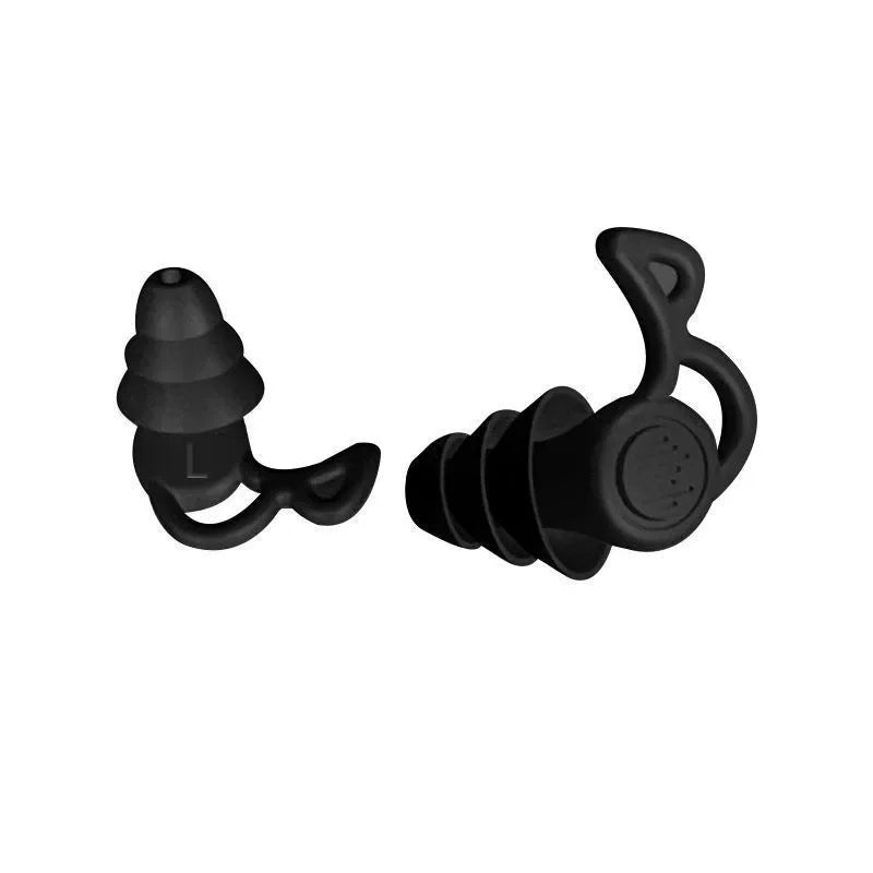 3-Layer Reusable Silicone Earplugs – Waterproof Noise-Cancelling Ear Plugs for Sleeping, Swimming, Diving & Surfing