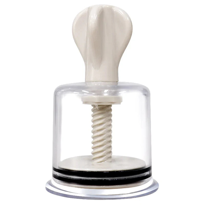 Rotating Handle Suction Cupping Set – 4 Sizes Twist Vacuum Cups for Nipple Enhancement & Anti-Cellulite Massage