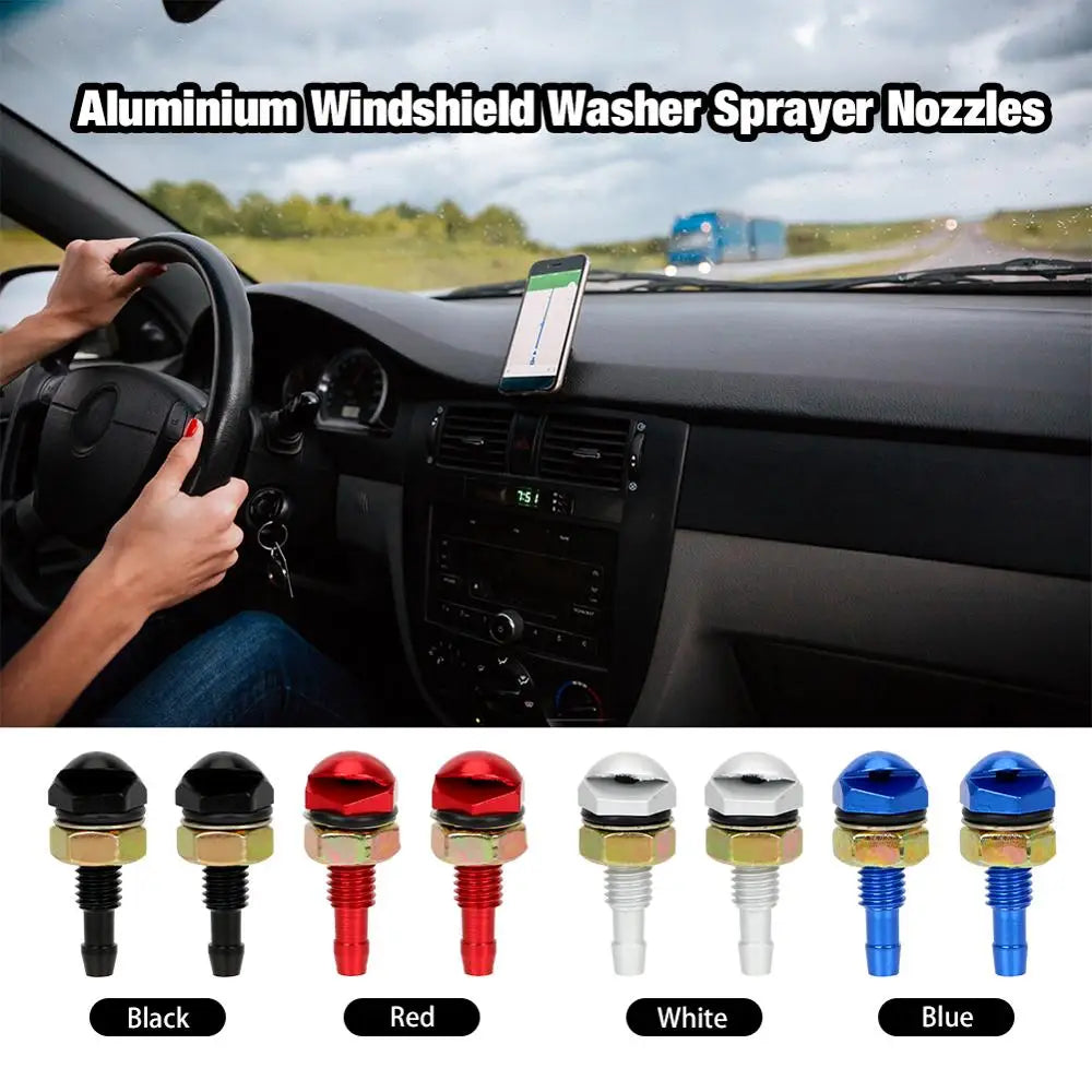 2Pcs Fan-Shaped Car Cleaning Washer Bonnet: Universal Front Windshield Water Sprayer Wiper Jet Nozzle