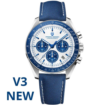 PAGANI DESIGN 2026 Men’s Luxury Quartz Chronograph Watch – AR Sapphire Crystal, Auto Date Speed Wristwatch