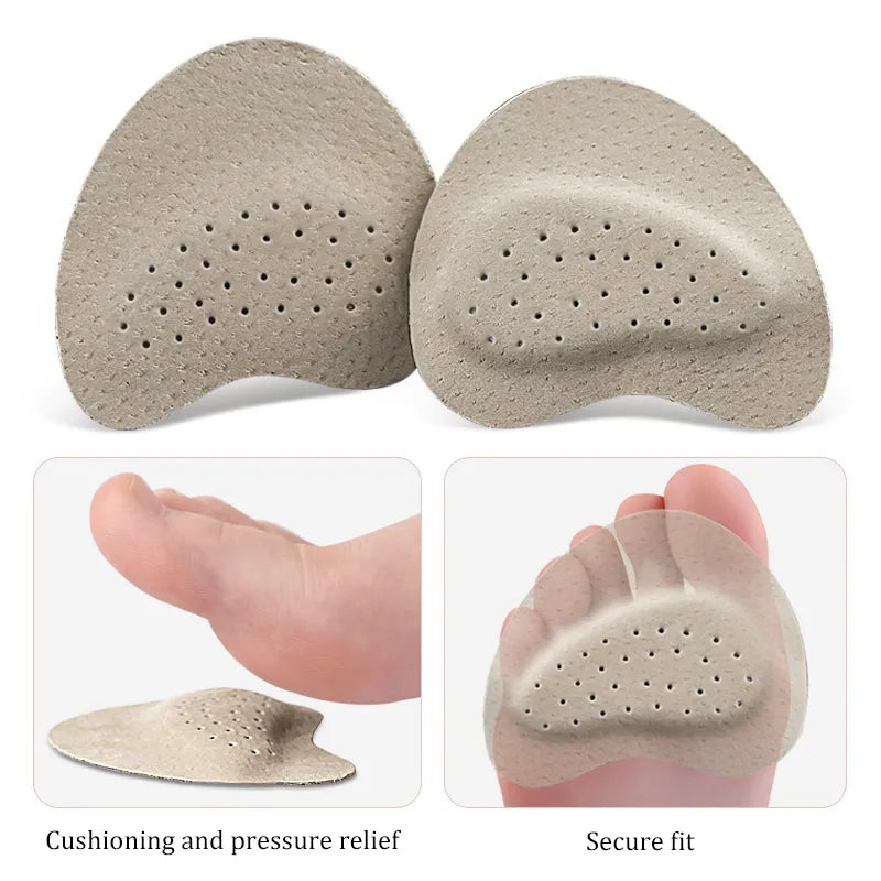 4pcs Anti-Slip Leather Forefoot Pad: Sandal Stickers for Women's High Heels - Pain Relief Insert Insoles with Toe Cushion Foot Care