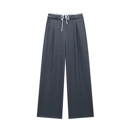 TRAF 2024 Women’s Wide Leg Pants — High Waist Baggy Summer Streetwear Trousers