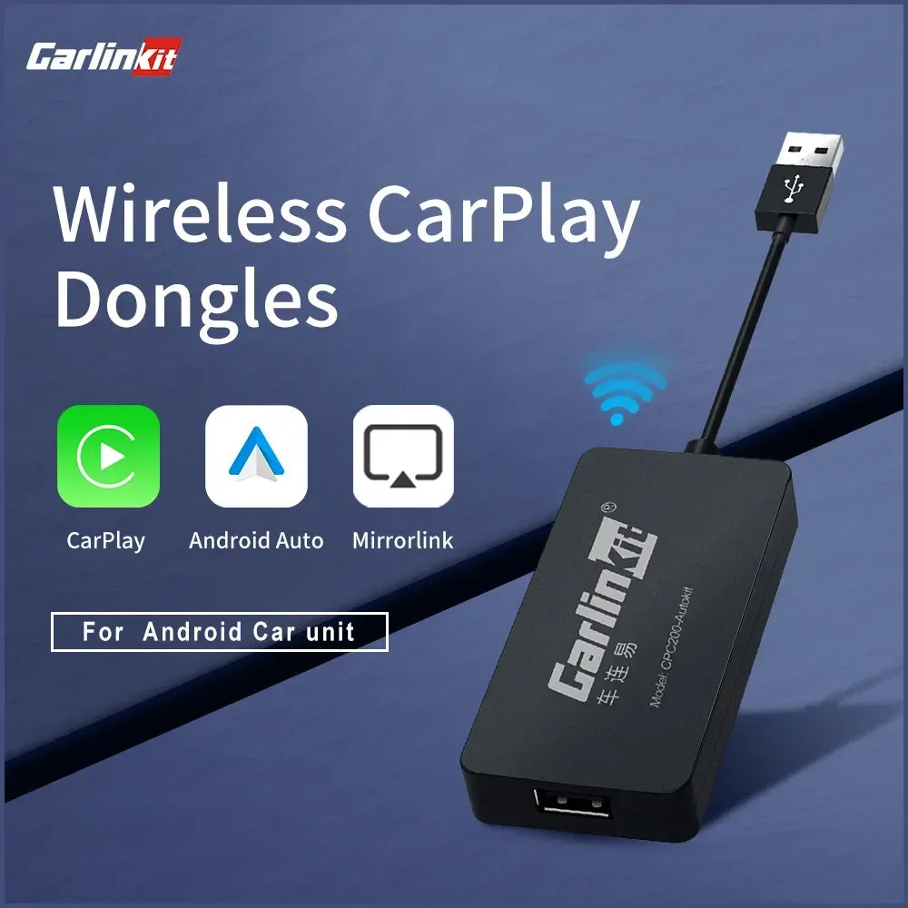 CarlinKit USB Wireless CarPlay Dongle - AI Box with Wired Android Auto, Mirrorlink Car Multimedia Player, Bluetooth Auto Connect