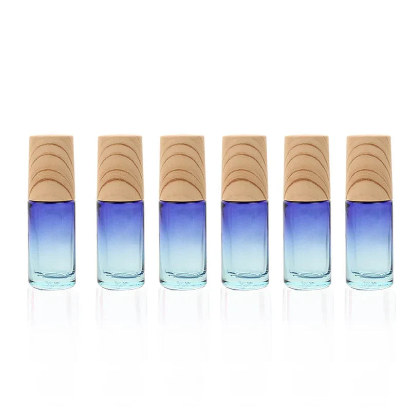 5/10/20/30/50pcs 5ml Glass Roll-On Bottles — Gradient Empty Roller Ball Bottles for Essential Oils & Travel