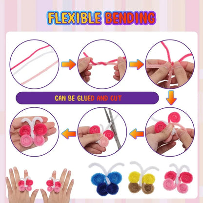 Chenille Pipe Cleaners - Fluffy Wired Stems for DIY Flowers, Crafts & Kids’ Projects