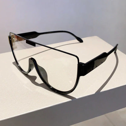KAMMPT Vintage Semi-round Sunglasses: Fashion Monoblock Outdoor Goggle Shades, Ins Trending New Design UV400 Eyewear for Women