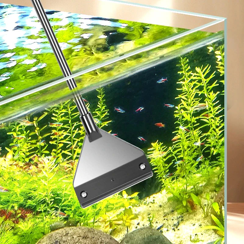 Fish tank cleaning tool Flat sand and algae removal dual-use Glass algae removal scraper with 5 blades Aquarium cleaning tool