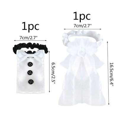 2Pcs Bride and Groom Wine Cup Wraps - Champagne Glass Bottle Covers for Wedding Table Decoration and Bachelorette Party Decor