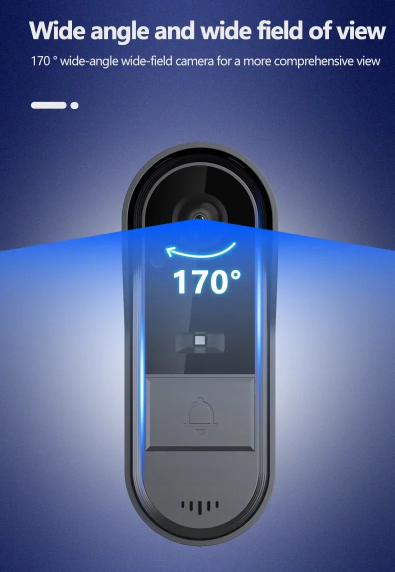 4.3" HD Wireless Video Doorbell — Night Vision, Waterproof Smart Home Intercom Camera