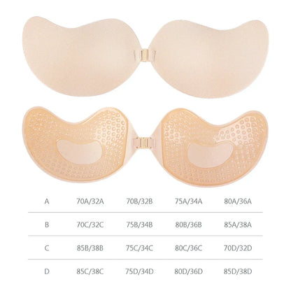 Invisible Strapless Adhesive Push-Up Bra – Seamless Silicone Stick-On Bralette with Nipple Covers Women’s Lingerie Underwear Support Bra