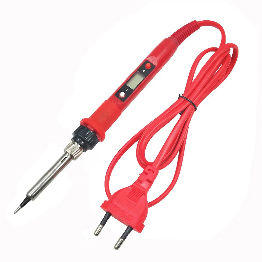 80W Digital Electric Soldering Iron Set Kit - Adjustable Temperature LCD Display, 220V/110V Solder Welding Tool with Tips (60W/80W)