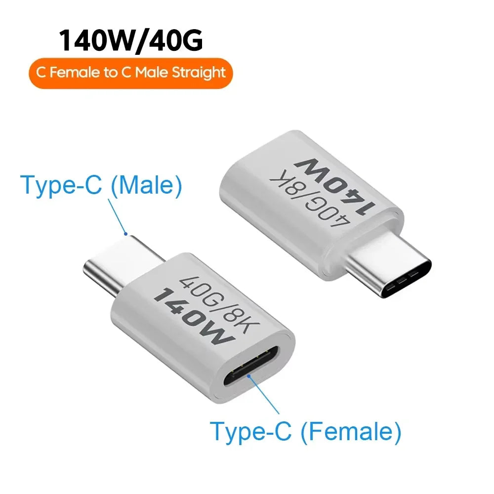NNBILI 140W 40Gbps OTG Type-C Adapter – 90° USB-C to USB-C Fast Charging & Data Transfer for iPhone 15 & MacBook