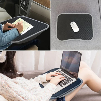 MUMUCC Multifunctional Laptop Desk with Cushion – Foam-Filled Small Pillow Table with Large Hard Mouse Pad