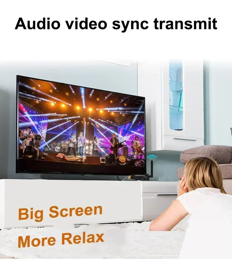1080P 50M 5G Wireless HDMI Transmitter & Receiver – Audio Video Extender for PC, Camera to TV/Projector