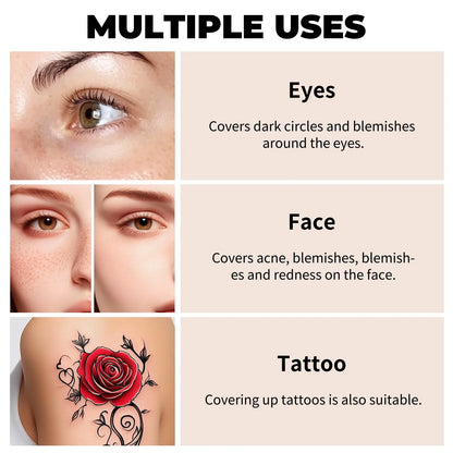 Hydrating Eye Brightening Concealer & Contour Cream – Full Coverage Long-Lasting Correcting Under Eye Makeup for Flawless Natural Finish