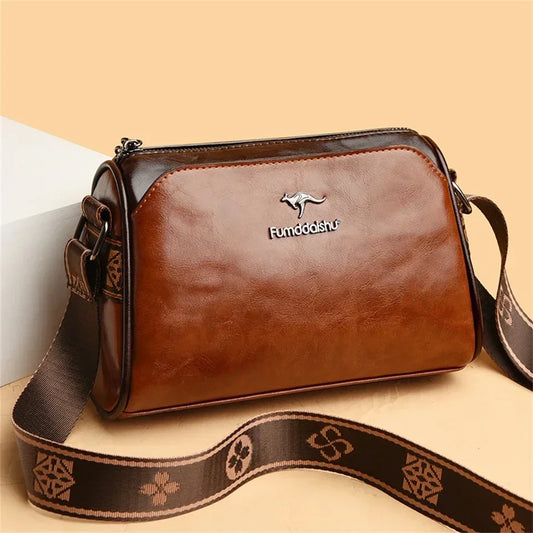 Women’s Soft Leather Shoulder Bag – Luxury Designer Vintage Crossbody & Messenger Handbag