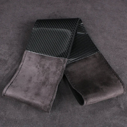 Dual-Tone Carbon Suede Steering Wheel Cover — Non-Slip, Soft Comfort, Universal Fit for Round & D-Type Wheels