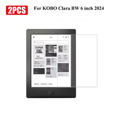 2PCS Tempered Glass Screen Protector for KOBO — Fits Libra 2, Clara Colour, Clara 2E 6-7 Inch, Clear Protective Film