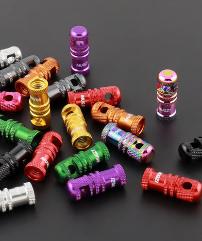 MUQZI 2/4PCS Presta Valve Caps with Core Remover — MTB Tubeless Tire Valve Stem Accessories