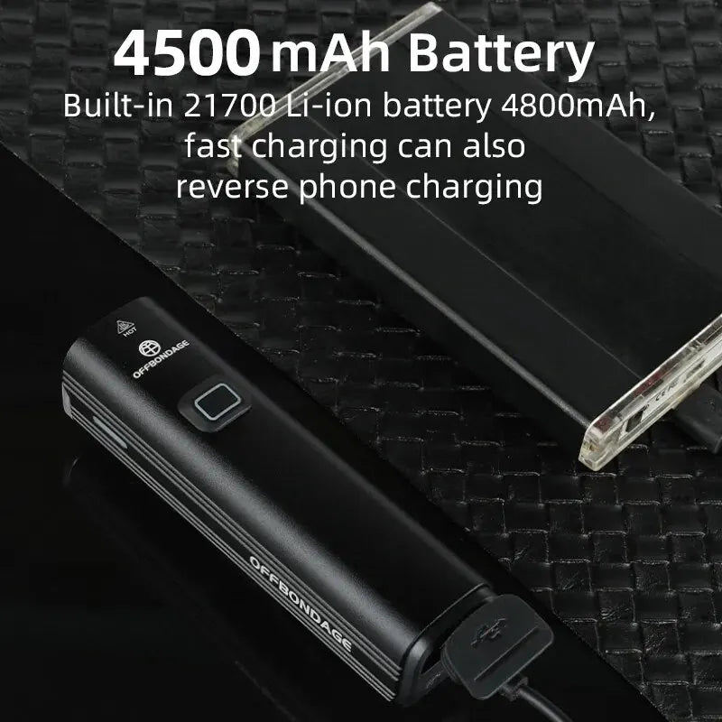 OFFBONDAGE 1000 Lumen Bicycle Light - USB Charging Bike Headlight & Power Bank | MTB & Road Highlight Flashlight for Handlebar