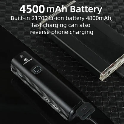 OFFBONDAGE 1000 Lumen Bicycle Light - USB Charging Bike Headlight & Power Bank | MTB & Road Highlight Flashlight for Handlebar