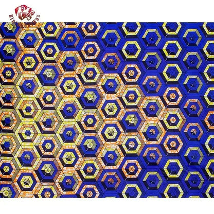 BintaRealWax Geometric Ankara Fabric - Polyester Sewing Cloth by the Yard FP6258