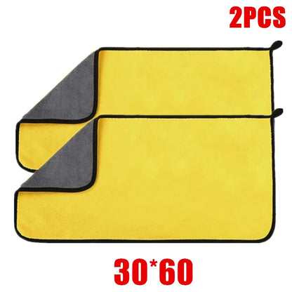 Microfiber Cleaning Towels – Thickened Soft Dual-Layer Car Wash & Drying Cloths (1/2/6/10pcs) Car Detailing Cleaning Rags