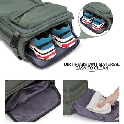 Waterproof Laptop Backpack for Women - Travel Leisure Backpack for Men - with Shoe Compartment for 15 Inch Computer