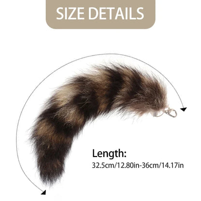 Raccoon Tail Keychain — Creative Coat Tail Key Ring Chain, Unique Gift for Men