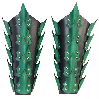 Medieval Steampunk Viking Bracer – PU Leather Scale Arm Armor for Knight, Warrior LARP Cosplay & Theatre Costume