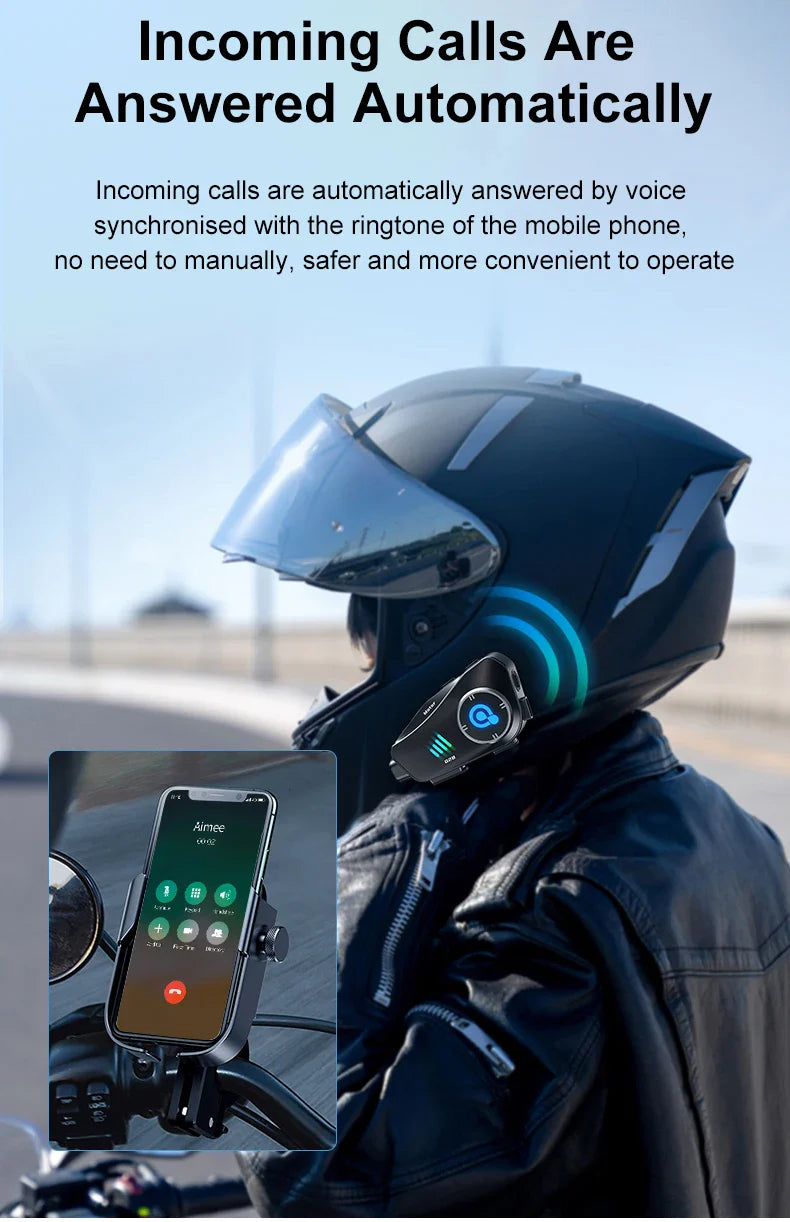 Q28 Motorcycle Helmet Bluetooth Headset — 1080P HD Wireless Camera with Super Wide-Angle Lens, WiFi, IP66 Waterproof Video Recorder