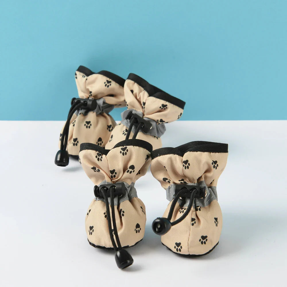 Pet Dog Shoes: 4pcs Anti-Slip Adjustable Paw Boots for Small and Large Dogs - Soft Chihuahua Socks, Dachshund Puppy Outdoor Sneakers