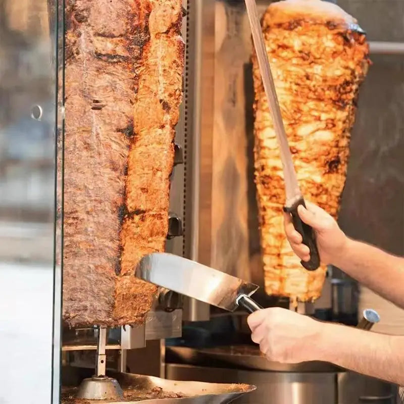 Large Capacity Meat Catcher Pan - Handheld Shawarma, Doner Kebab & Rotisserie Grill Shovel