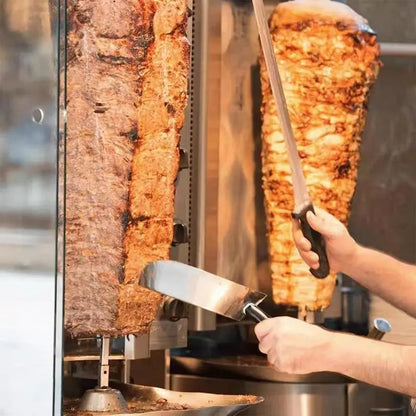 Large Capacity Meat Catcher Pan - Handheld Shawarma, Doner Kebab & Rotisserie Grill Shovel