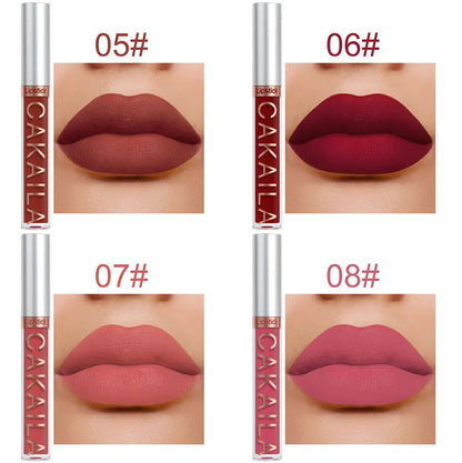 CAKAILA 10-Piece Nude Matte Lip Gloss Set – Waterproof Velvet Liquid Lipstick & Moisturizing Lip Tint for Women
