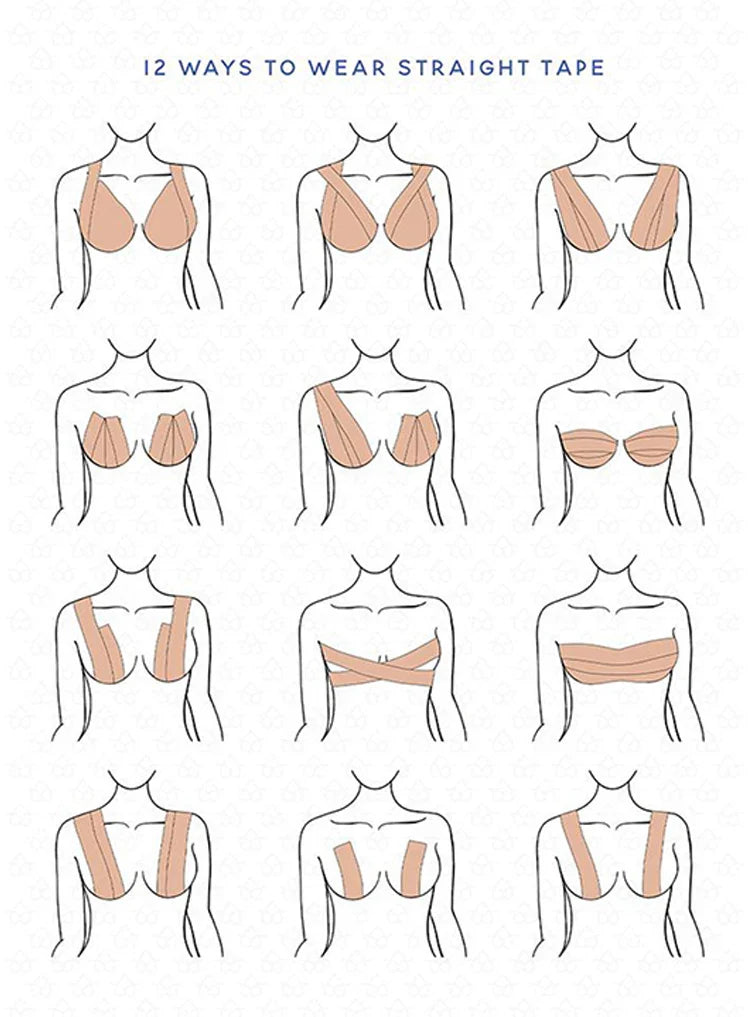 Women’s Adhesive Boob Tape – Invisible Strapless Bra with Nipple Pasties, Breast Lift Push-Up Pads & Bra Stickers