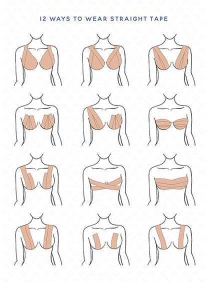 Women’s Adhesive Boob Tape – Invisible Strapless Bra with Nipple Pasties, Breast Lift Push-Up Pads & Bra Stickers