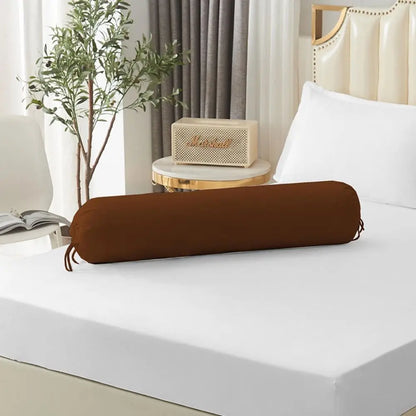 Solid Color Long Cylindrical Pillowcase – Removable & Washable Neck Bolster Cover for Bedroom