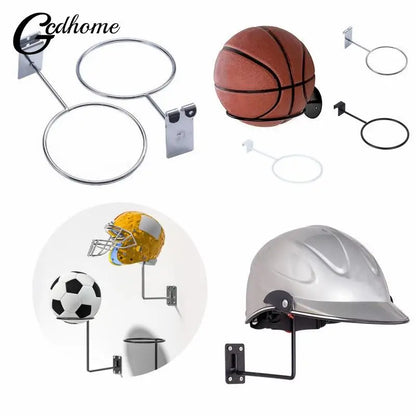 Multi-Purpose Football Display Shelf – Wall-Mounted Basketball Storage Rack, Iron Space-Saving Holder for Living Room Decoration
