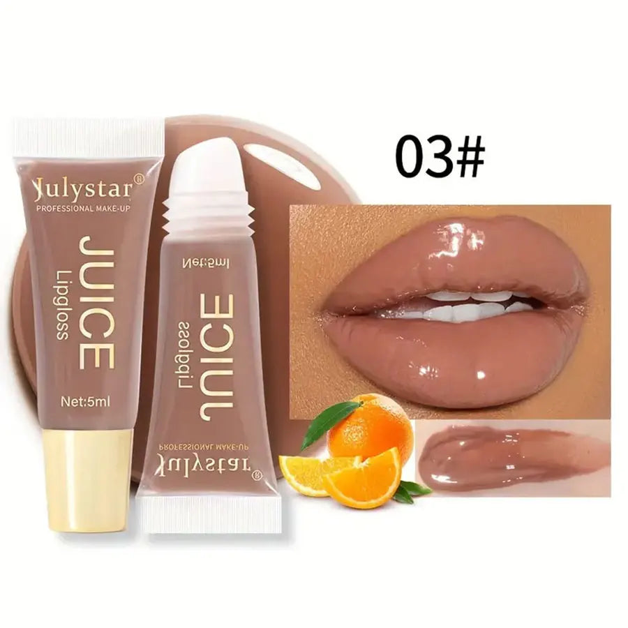 Watery Crystal Clear Jelly Lip Oil – Moisturizing Lip Balm & Gloss with Smoothing Effect, Fruit-Scented Glass Pout
