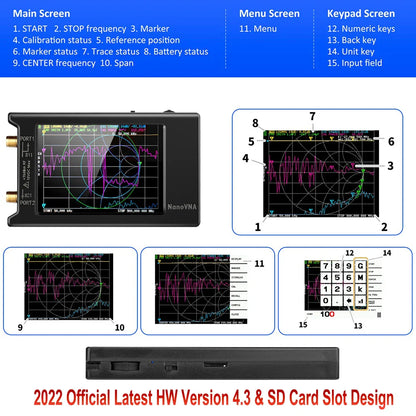 NanoVNA-H4 Spectrum Analyzer – 2.8/4" Vector Network Antenna Analyzer, 10KHz-1.5GHz, MF, HF, VHF, UHF Tuner