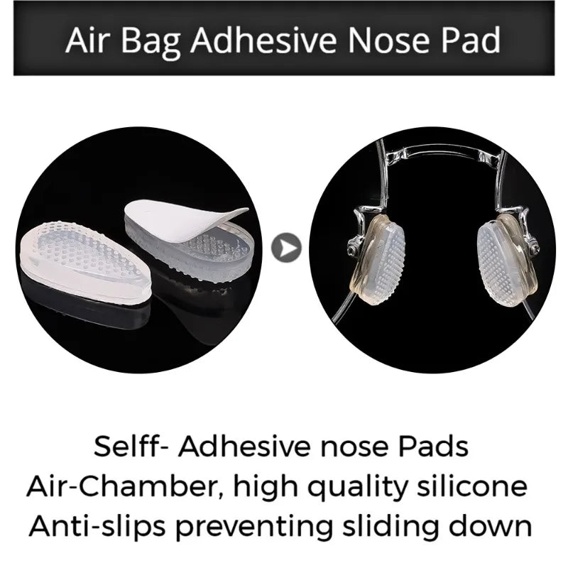 Anti-Slip Silicone Nose Pads for Glasses – Transparent Soft Self-Adhesive Eyewear Cushions