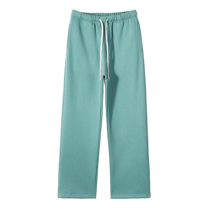 Straight-Lined Solid Color Cashmere Sweatpants – Soft Cozy Lounge Pants