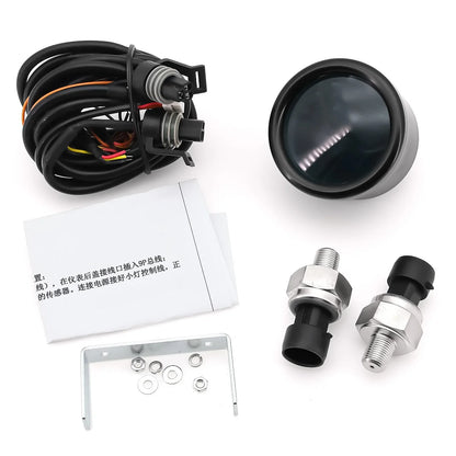 Triple Dual Display Air Pressure Gauge – LED Digital Suspension Gauge 0-220 PSI with 1/8 NPT Sensors for Car